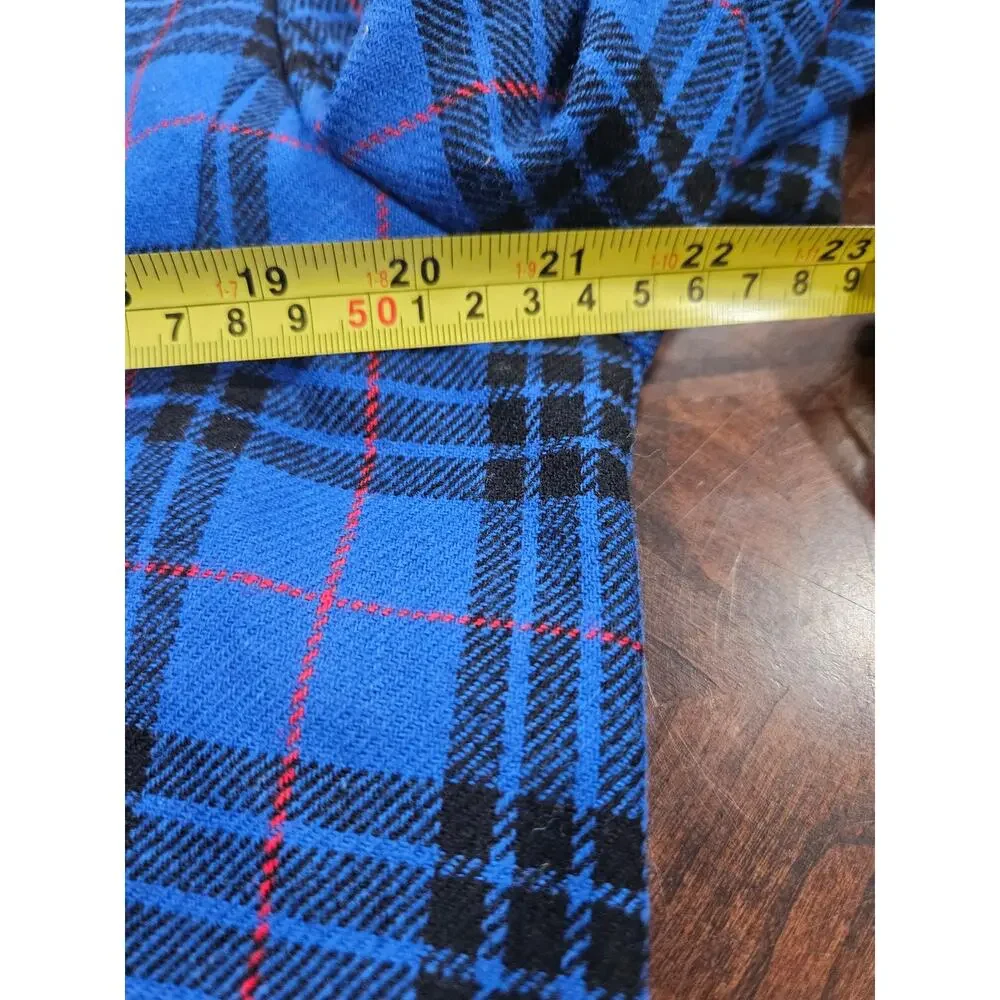 Pendleton Blue Plaid 100% Wool Blazer Gold Crest Buttons Made USA Women’s 14 - Picture 7 of 8